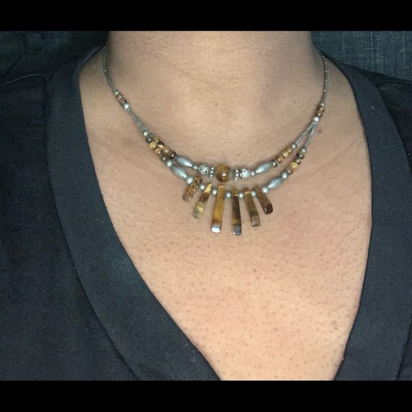 Silver screw in necklace, the other necklace fits over your head. Pre-owned - Picture 4 of 6